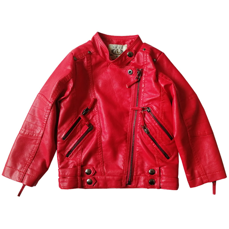 Streetwear Brand Red - Mädchen Weihnachten Rot Motorrad Pu Leder