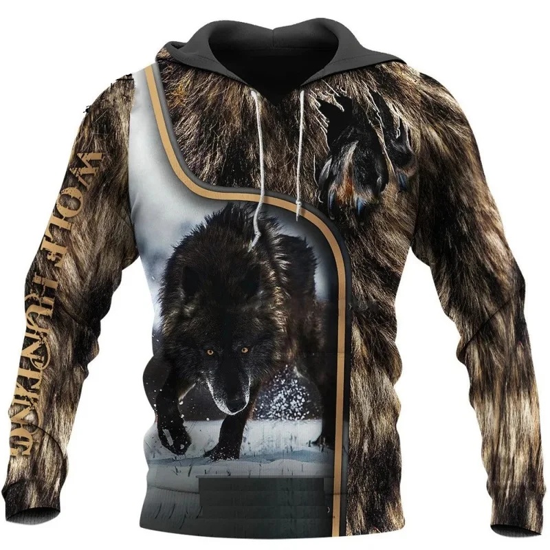 Streetwear Brand Tracksuit - Wolf-Print Hoodies für Männer 3D-Hoodies Marken-Sweatshirts