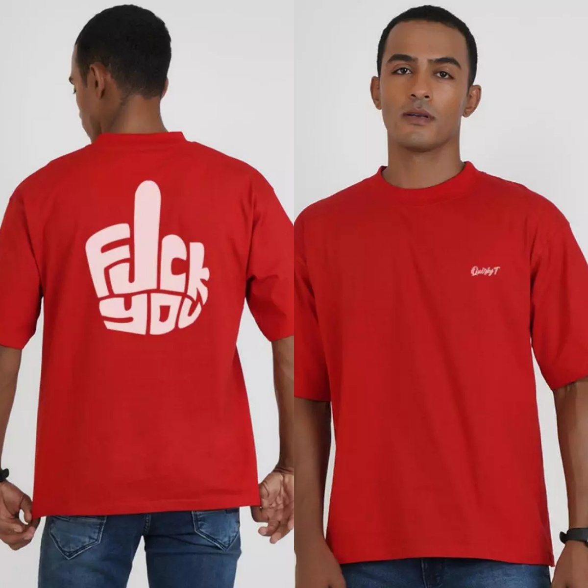Streetwear Brand Red - Don't Care Red Spoof Humor Internet