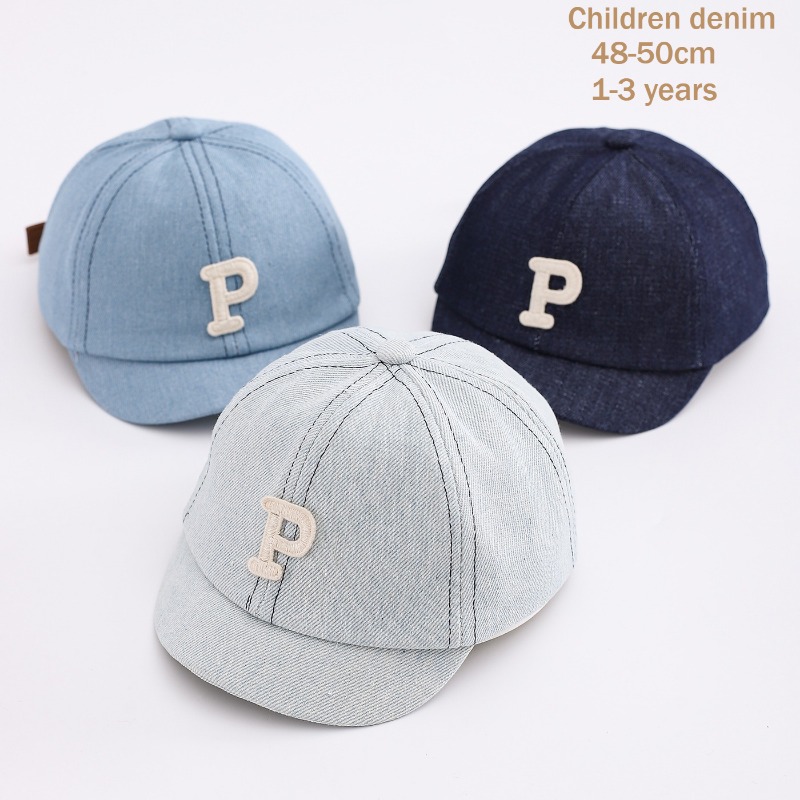 Streetwear Brand Hats - Kinder-Jeans-Baseballkappe 48-50cm Gewaschene Baumwolle Freizeithüte für
