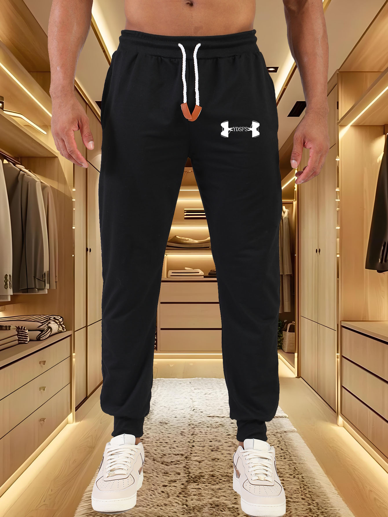 Streetwear Brand With A Logo - Herren Jogginghose Sport Markenlogo-Druck Elastischer Bund