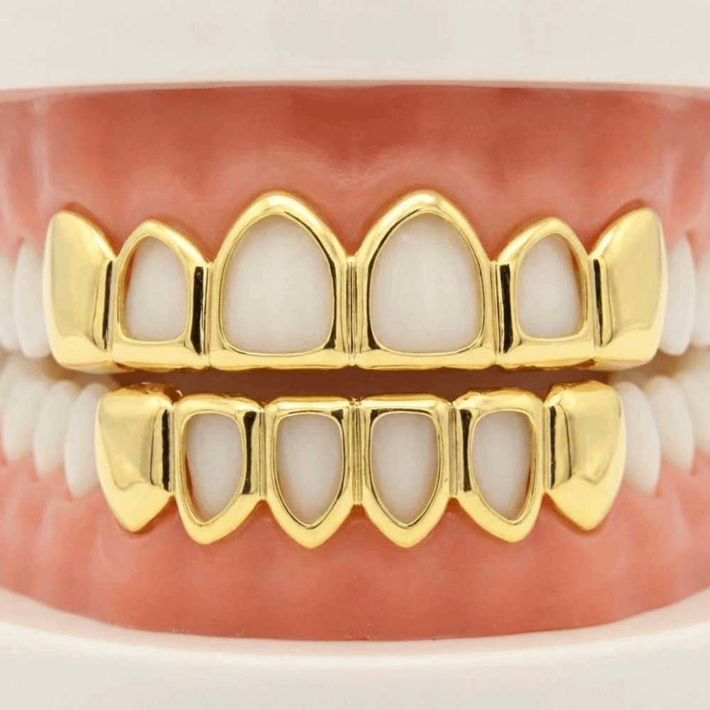 Streetwear Brand Hats - 2er-Set Hip-Hop Dental Grills Glänzende Einfache