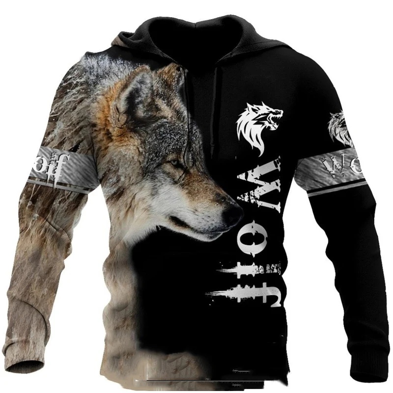 Wolf-Print Hoodies für Männer  – Streetwear Brand Tracksuit Bewertung und Preis