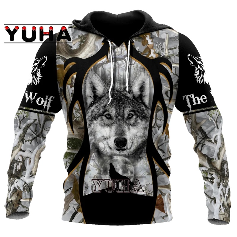 Wolf-Print Hoodies für Männer  – Streetwear Brand Tracksuit Bewertung und Preis